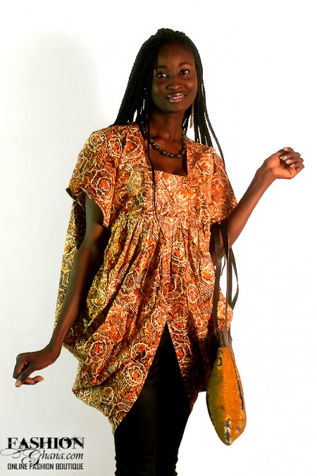 Silk Angelina Print Dashiki Kaftan 100 African Fashion 2514