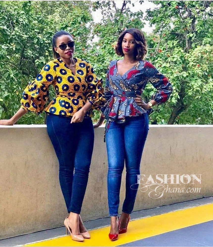 fGSTYLE How To Look Extra Stylish With Jeans Trousers African Print Tops Fashion GHANA