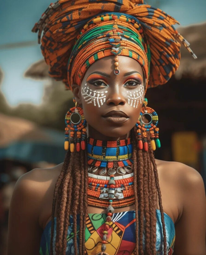 Impressive A I Digital Creator Dada Ko Ta Brings West African Tribal Face Paint To Life